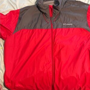 4xl Columbia Two-Tone Red and Gray Jacket big and tall rain jacket